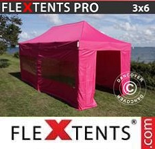 Vouwtent FleXtents PRO 3x6m Roze, inkl. 6 Zijwanden