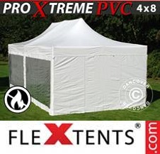 Vouwtent FleXtents Pro Xtreme 4x8m Wit, inkl. 6 Zijwanden
