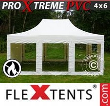Vouwtent FleXtents Pro Xtreme 4x6m Wit, inkl. 8 Zijwanden