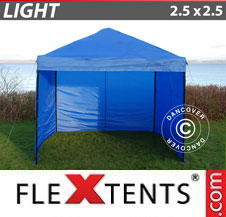 Vouwtent FleXtents Light 2,5x2,5m Blauw, inkl. 4 Zijwanden