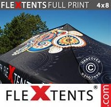 Vouwtent FleXtents PRO met grote digitale afdruk 4x8m