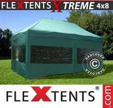 Vouwtent FleXtents Pro Xtreme 4x8m Groen, inkl.6 Zijwanden