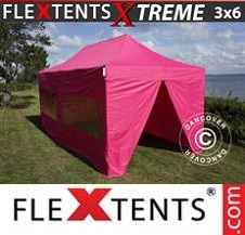 Vouwtent FleXtents Pro Xtreme 3x6m Roze, inkl. 6 Zijwanden