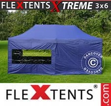 Vouwtent FleXtents Pro Xtreme 3x6m Donker blauw, inkl. 6 Zijwanden
