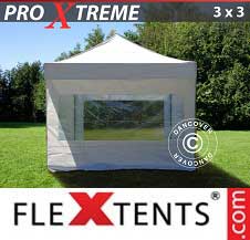 Vouwtent FleXtents Pro Xtreme 3x3m Wit, inkl. 4 Zijwanden