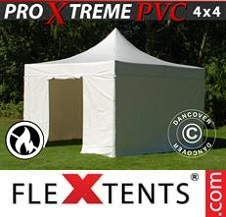 Vouwtent FleXtents Pro Xtreme 4x4m, Wit inkl 4 Zijwanden