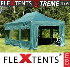 Vouwtent FleXtents Pro Xtreme 4x6m Groen, inkl.8 Zijwanden